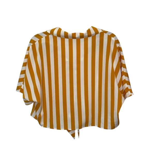 Boxy Cropped Striped Button Down - Picture 2 of 6